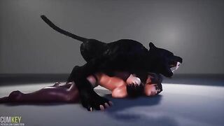 Succubus seduced Furies and she was fucked by a wild creature