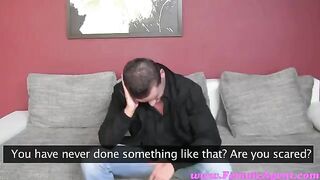 The chick forced the actor to do a blowjob at the casting on the couch