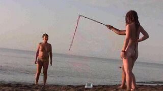 A hot girl walked on the beach without any clothes, it was awesome