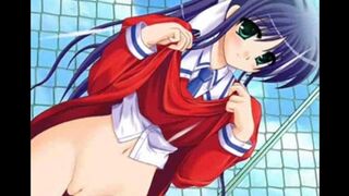 A girl with big boobs is slowly taking off her clothes and panties