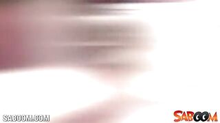 Girl greatly fucked herself with a big dildo and masturbated in stockings