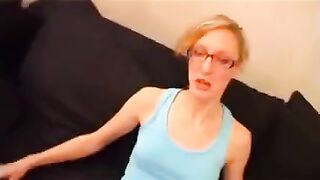 A young man fucked a thin French girl with glasses