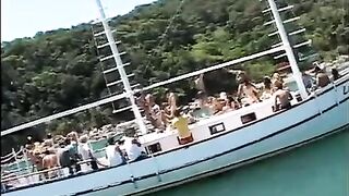 Bunch of wet pussies gets fucked on the yacht