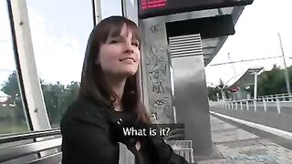 Brunette girl agreed to have sex for money with a stranger