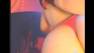 Girl caresses herself with a vibrator in all her holes