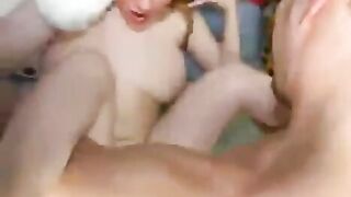 Russian teen Lena in bed with a guy