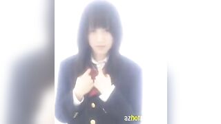 Hot Japanese school uniform solo sex with a sweet 18-year-old girl who loves to masturbate