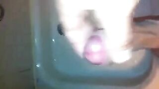 The kid caresses his dick in the shower, but this time he was seen