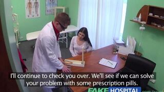 A man checks the temperature of his girl using a doctor's thermometer