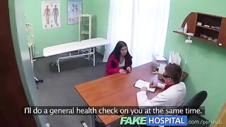 A man checks the temperature of his girl using a doctor's thermometer