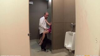 Appetizing girl fucked by a waiter in the restaurant toilet
