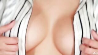 Natural big tits of a beautiful woman are just great