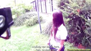 The stranger made a blowjob to the guy in the bushes, capturing it all
