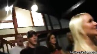 The girls get drunk and have sex at the party