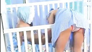 Babysitter with small tits gets fucked by a midget