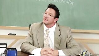 The student got a good mark thanks to the teacher's deep mouth