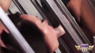 Two mature lesbians are having fun with a strapon