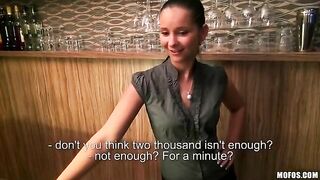 A beautiful girl is fucking with her bartender boyfriend
