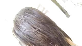 First-person sex with a young brunette with natural tits and passion
