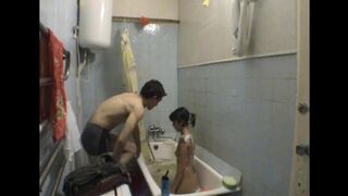 A brother is fucking his sister in the bathroom, that’s not cool