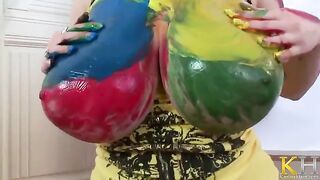 Fingered by herself during solo masturbation as an art