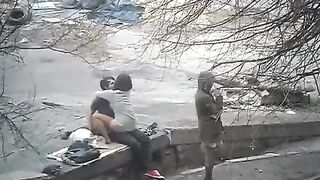 The guy was photographed during sex with a girl on the street