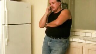 An aged slut happily receives a creampie from her young boyfriend
