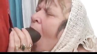 A sexy grandma gets fucked by a black guy with an enormous dick