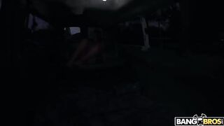 A girl with big boobs found a pick-up guy and fucks with him in his car