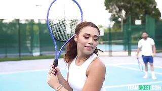 The guy continued the practice with a girl after sports