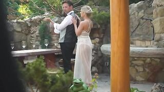 Two young honeymoons are experiencing double penetration for the first time