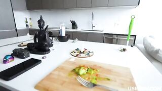 A freeuse mother-in-law makes a blowjob in the first person