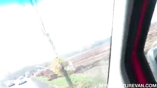 The guy's dick got wet in the car with an appetizing girl