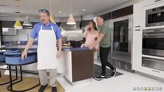 A new neighbor meets oily anal sex on his doorstep