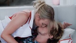 Nurses in stockings achieve squirting orgasm after intense sex