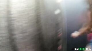 A guy was caught with his dick hanging out