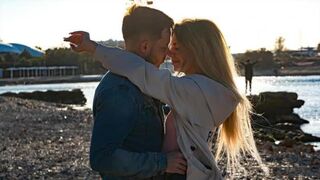 A man fully satisfies his baby, giving her a powerful orgasm