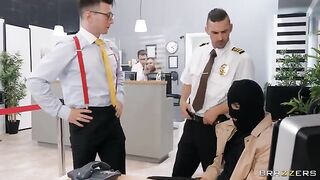 Robber tried to rob a bank but got caught and banged hard