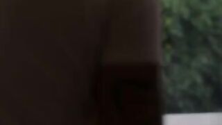 Two guys fucked Asian brunette with sexy round ass in intense threesome