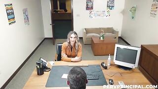 The druggie is fucking on the table in the office, right on the boss’s desk