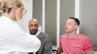 Two girls fucked by a hot doctor and his double in a skirt