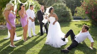 The bride is getting banged by all the guys from the wedding party