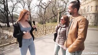 Two redheads have interboob sex in a steamy scene
