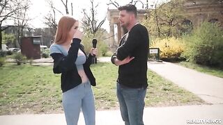 Two redheads have interboob sex in a steamy scene