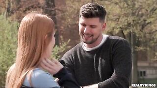 Two redheads have interboob sex in a steamy scene