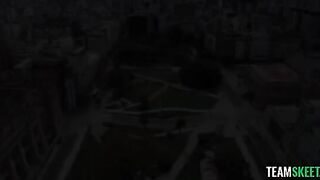 A guy fucks a young beautiful girl in the ass during a walk