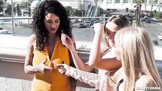Two girls are having fun with each other without guys