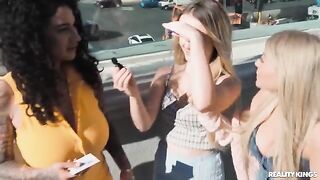 Two girls are having fun with each other without guys