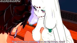 Spider Demon (Mother) fucks with Tanjiro Kamado in an uncensored 3D hentai