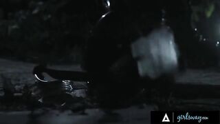 Thirsty Huntress Bangs Big Boobed MILFs in the Wastelands
